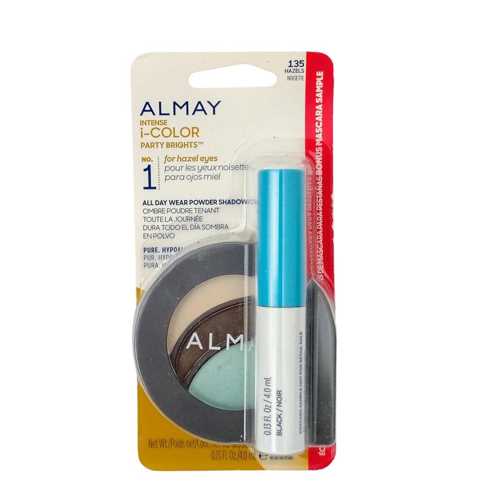 Almay Intense I Color Party Brights for Hazel Eyes Shadow Black Mascara #135 NEW